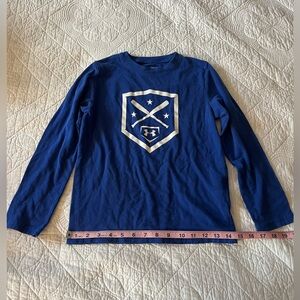 Under Armour Heat Gear Boys Small Long Sleeve Baseball Shirt